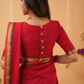 Red Narayanpet Cotton Saree