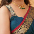 Teal Narayanpet Cotton Saree