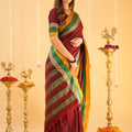 Marron  Narayanpet Cotton Saree
