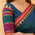 Teal Narayanpet Cotton Saree