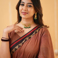 Peach  Narayanpet Cotton Saree