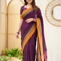 Purple Narayanpet Cotton Saree
