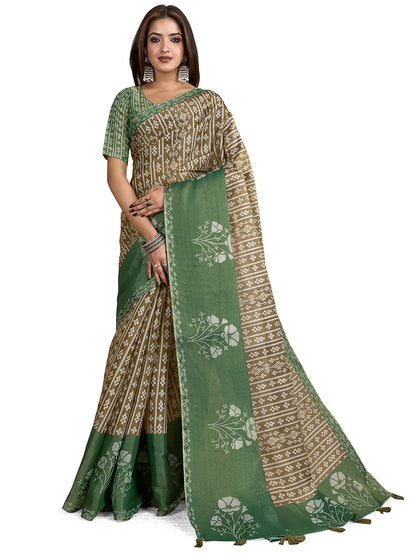 premium Design LInen Cotton Saree