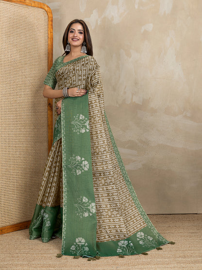 premium Design LInen Cotton Saree