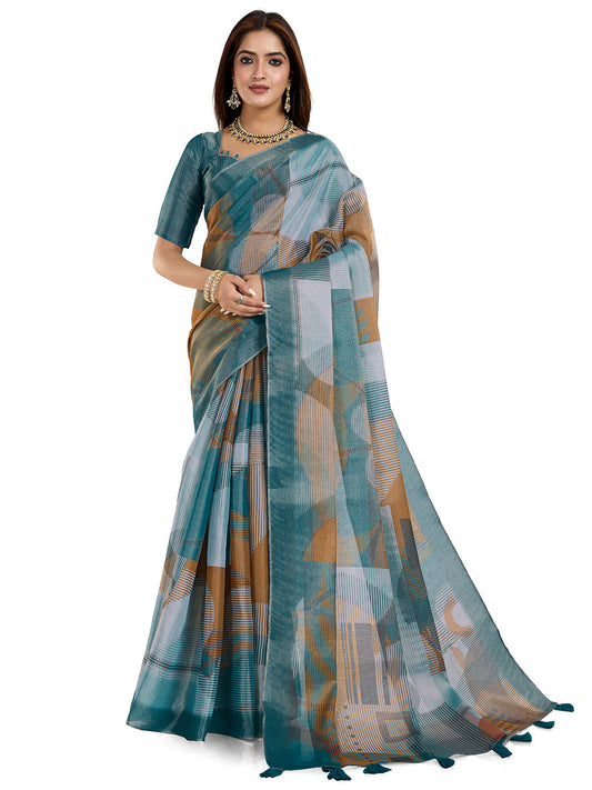 premium Design LInen Cotton Saree