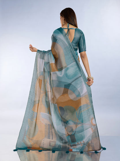 premium Design LInen Cotton Saree