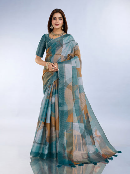 premium Design LInen Cotton Saree