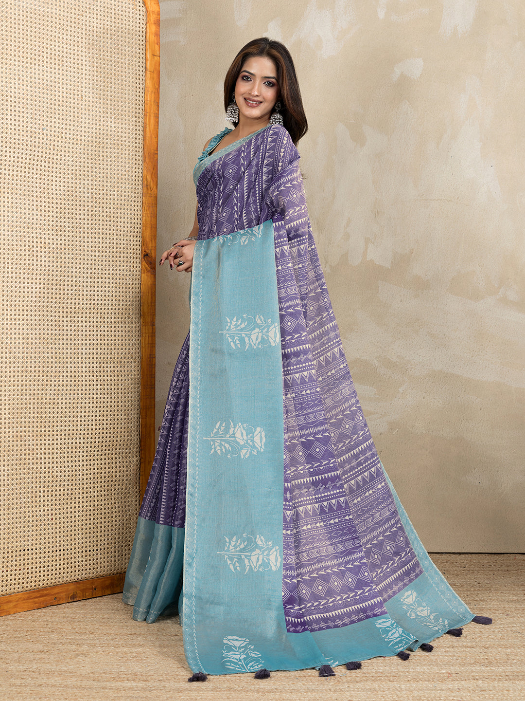 premium Design LInen Cotton Saree