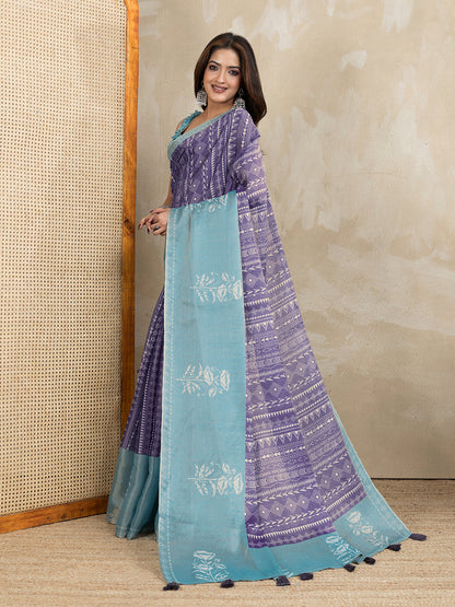 premium Design LInen Cotton Saree