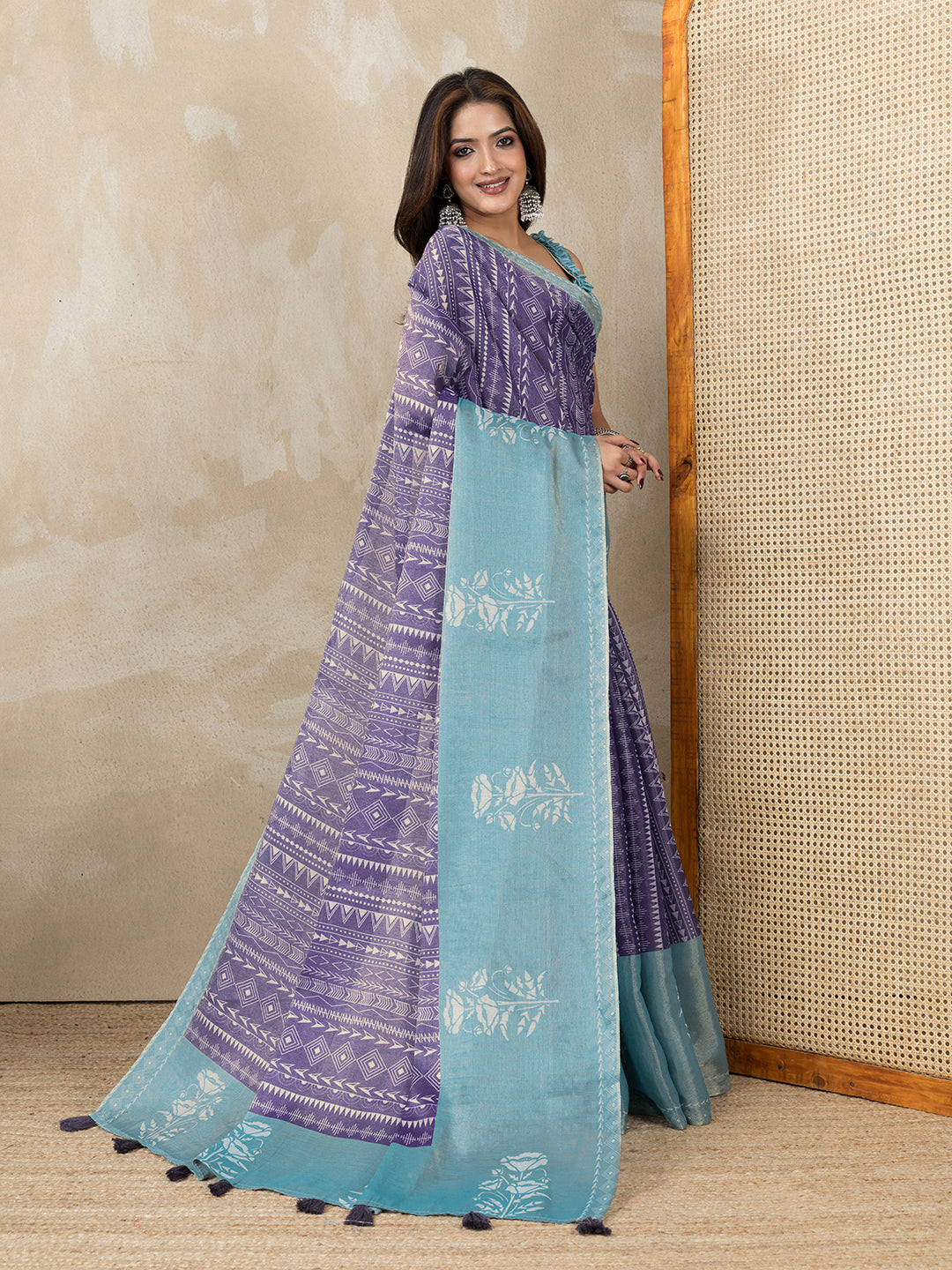 premium Design LInen Cotton Saree