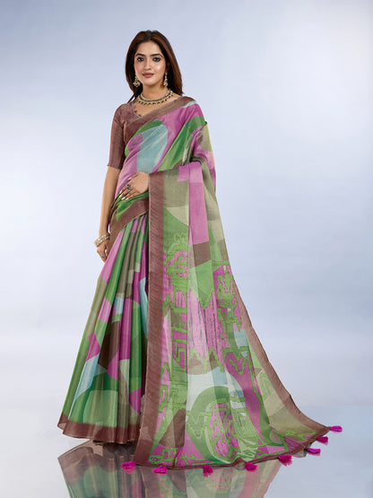 premium Design LInen Cotton Saree