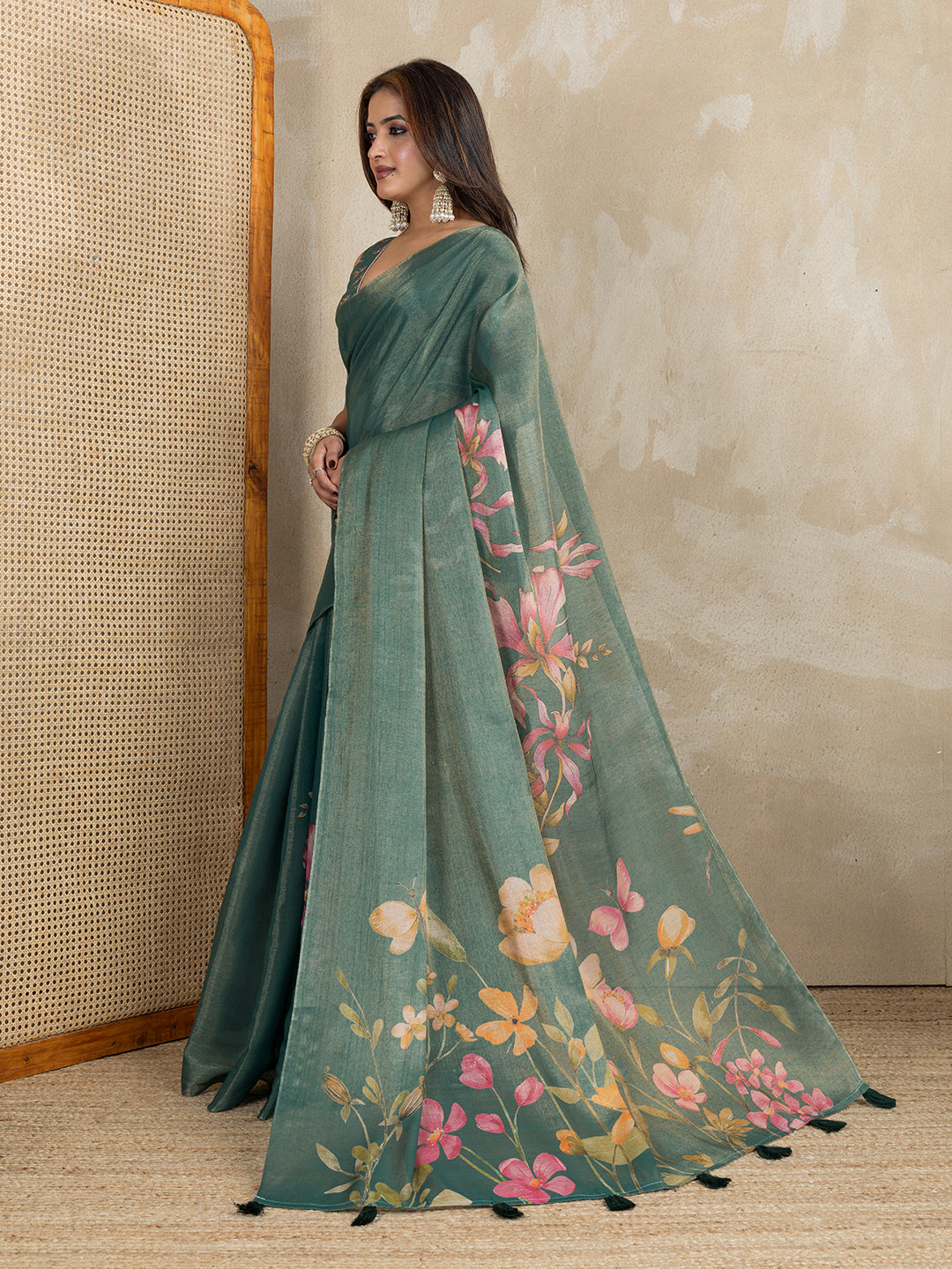 premium Design LInen Cotton Saree