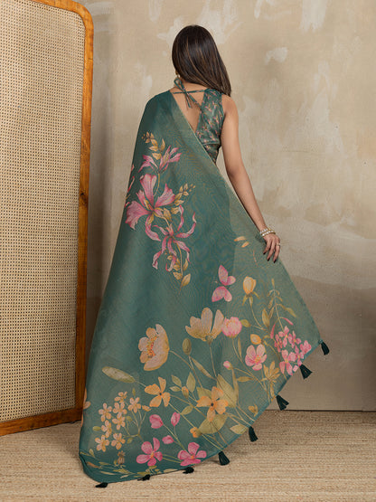premium Design LInen Cotton Saree