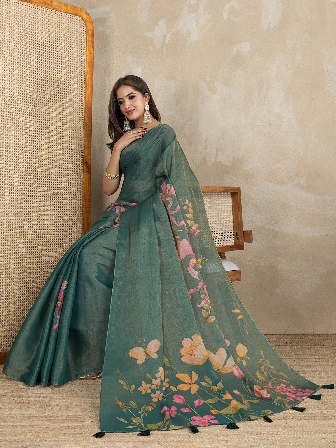premium Design LInen Cotton Saree