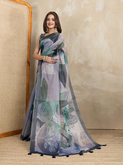 premium Design LInen Cotton Saree