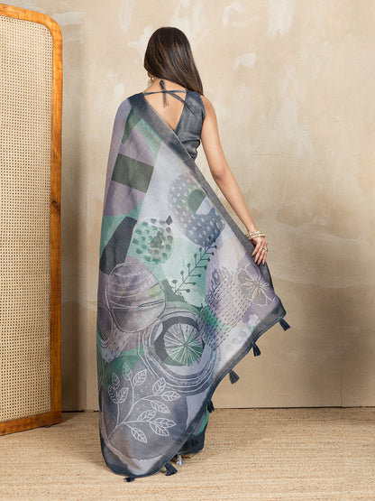 premium Design LInen Cotton Saree