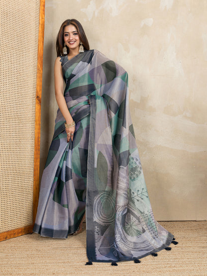 premium Design LInen Cotton Saree