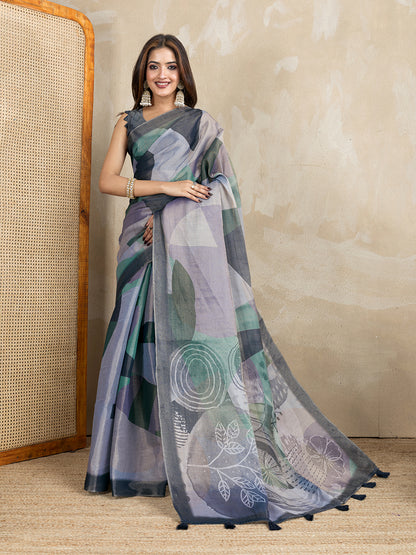 premium Design LInen Cotton Saree
