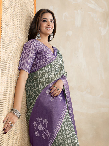 premium Design LInen Cotton Saree