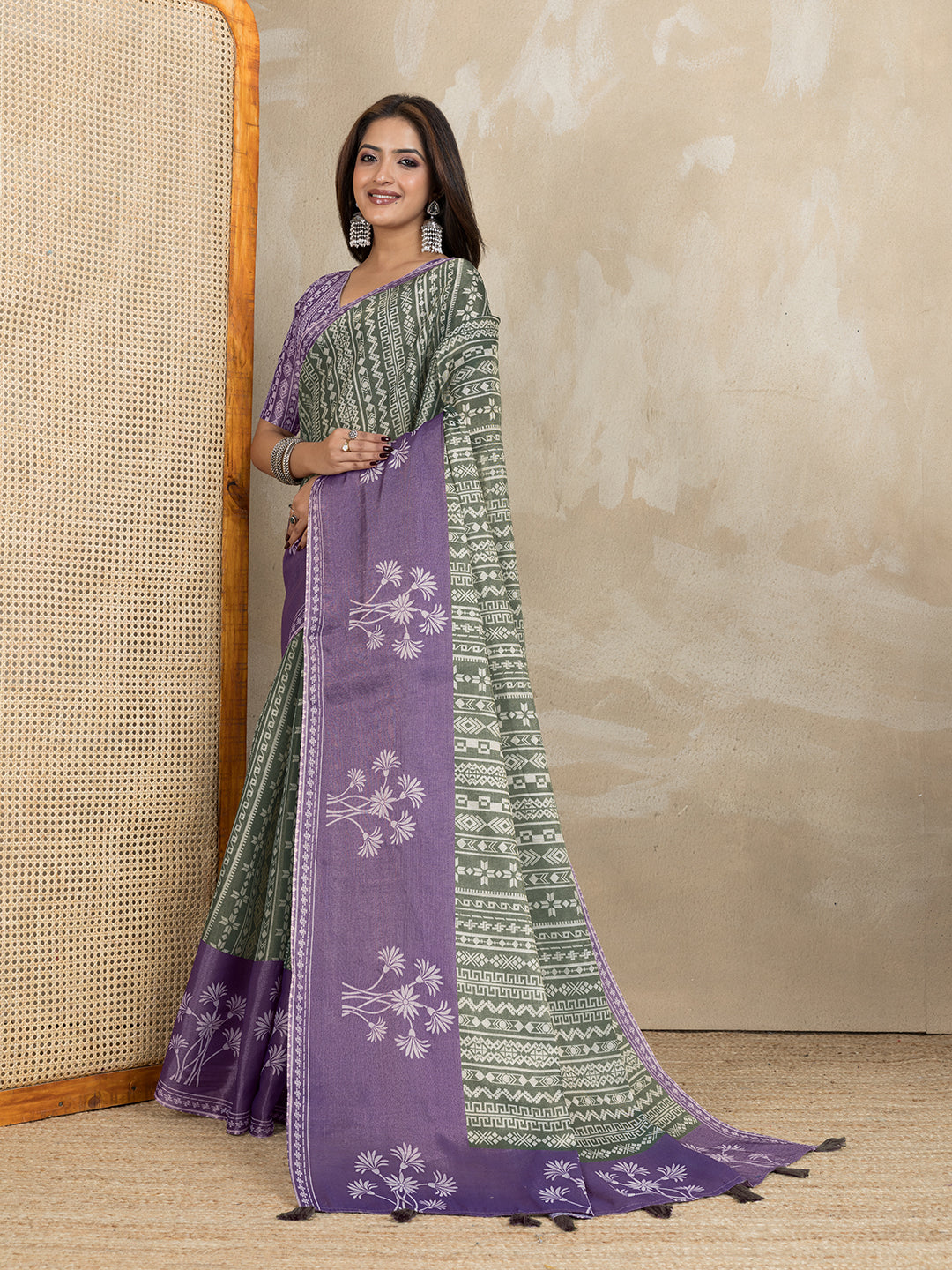 premium Design LInen Cotton Saree