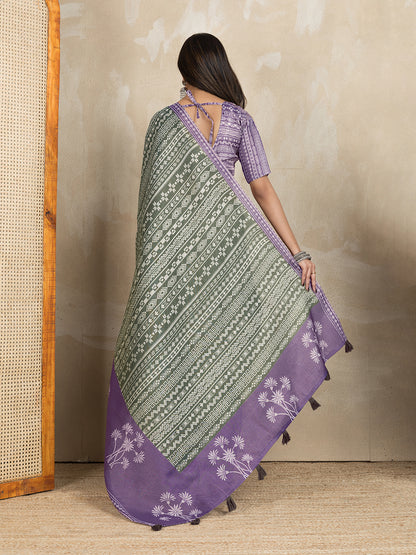 premium Design LInen Cotton Saree