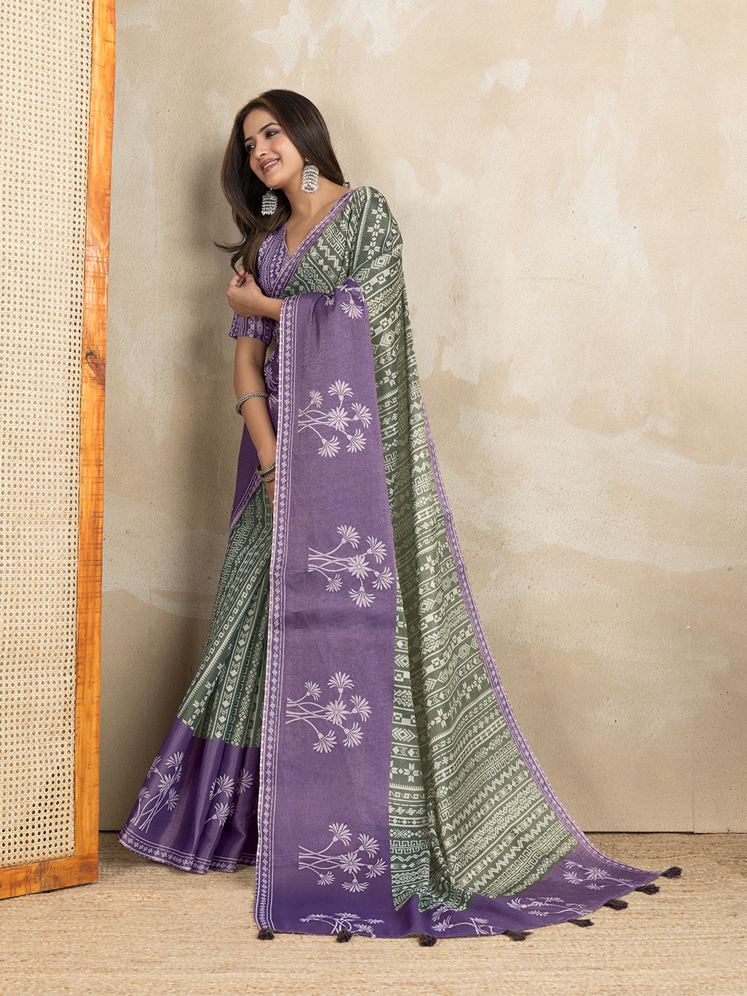 premium Design LInen Cotton Saree