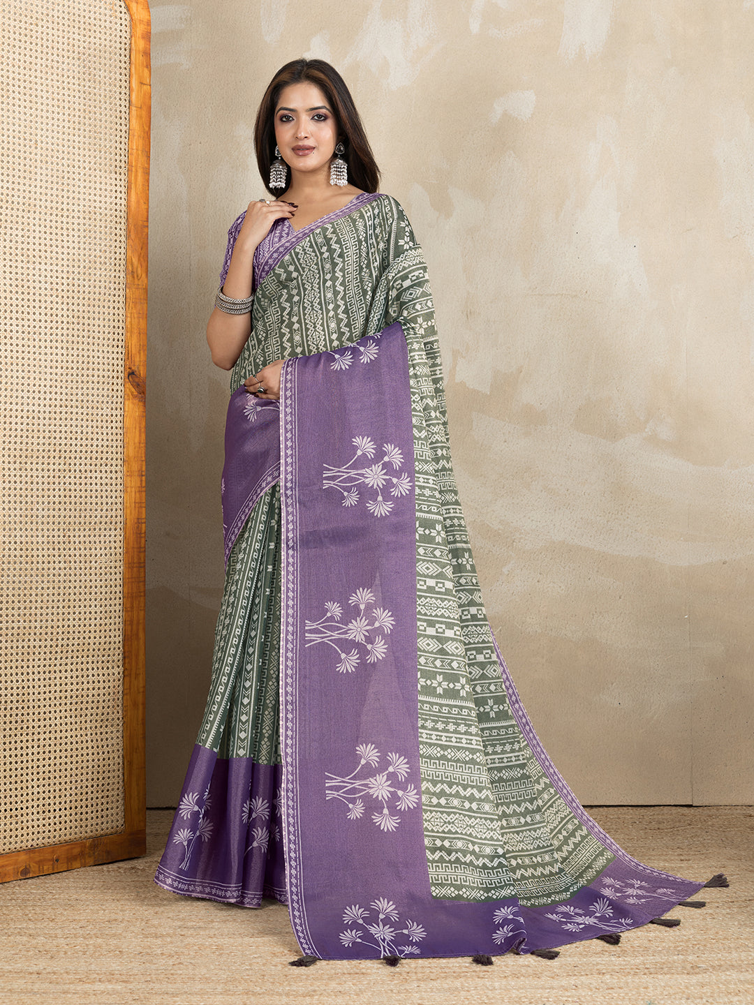 premium Design LInen Cotton Saree