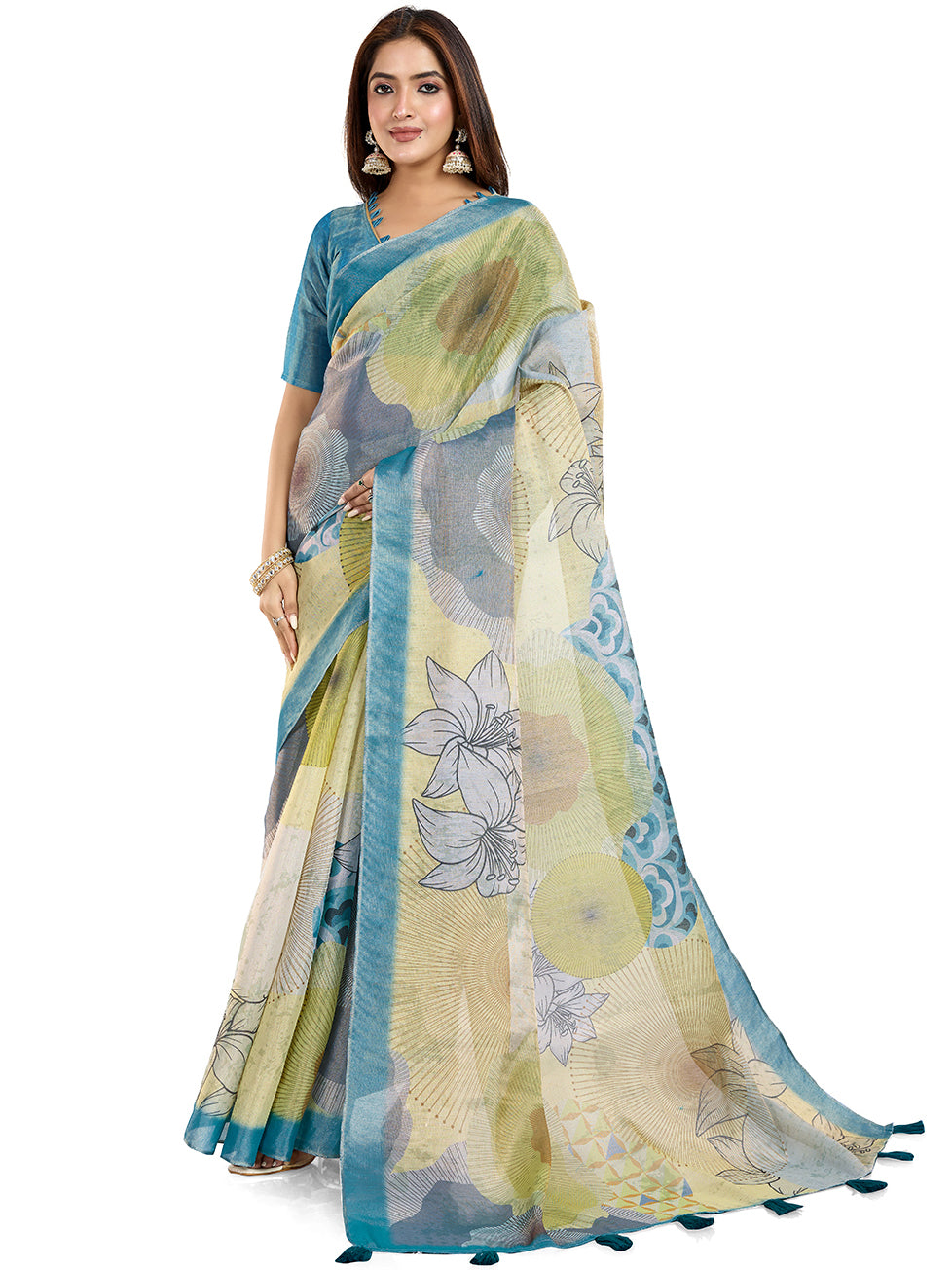 premium Design LInen Cotton Saree