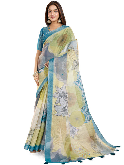 premium Design LInen Cotton Saree