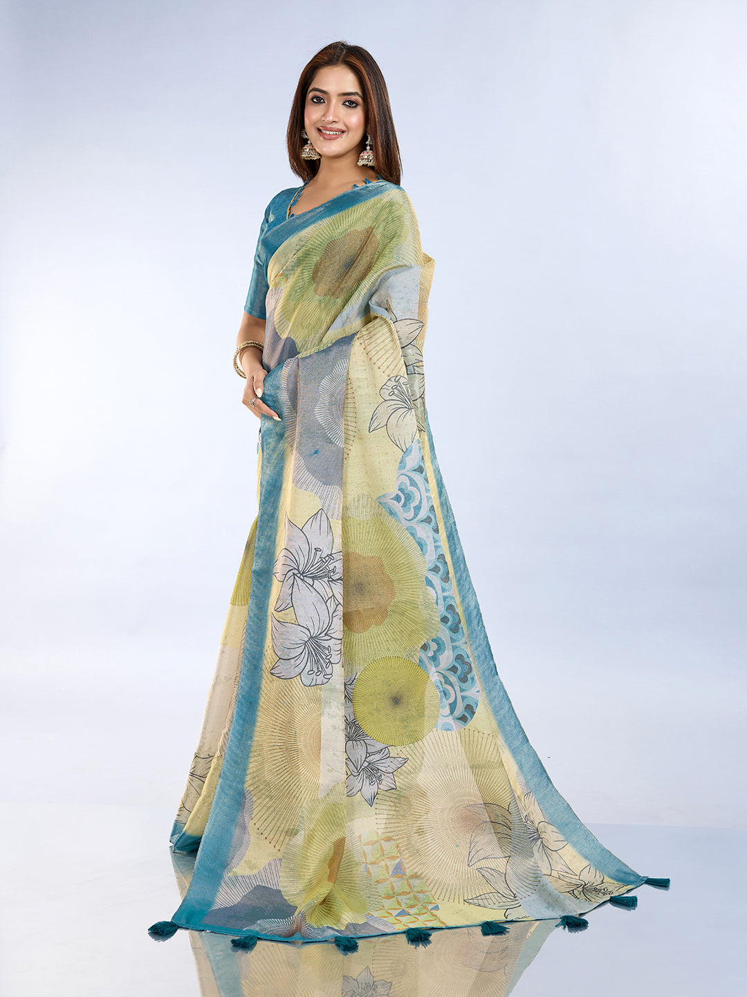 premium Design LInen Cotton Saree