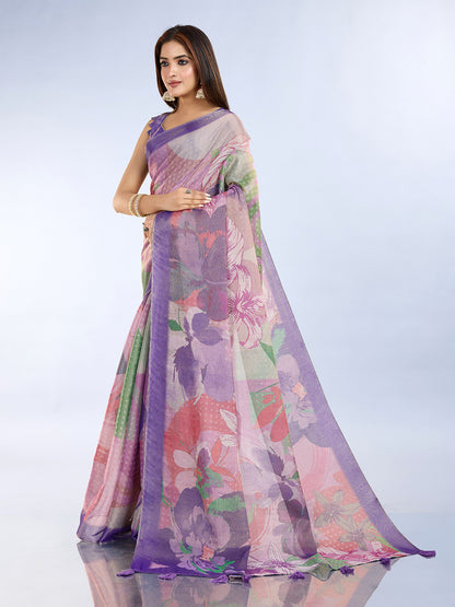 premium Design LInen Cotton Saree