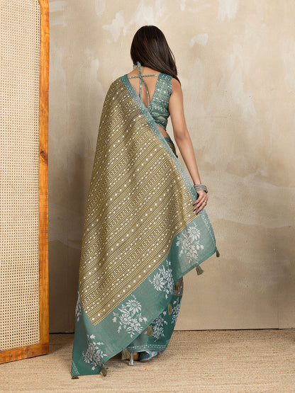premium Design LInen Cotton Saree