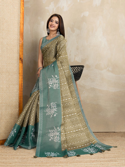 premium Design LInen Cotton Saree