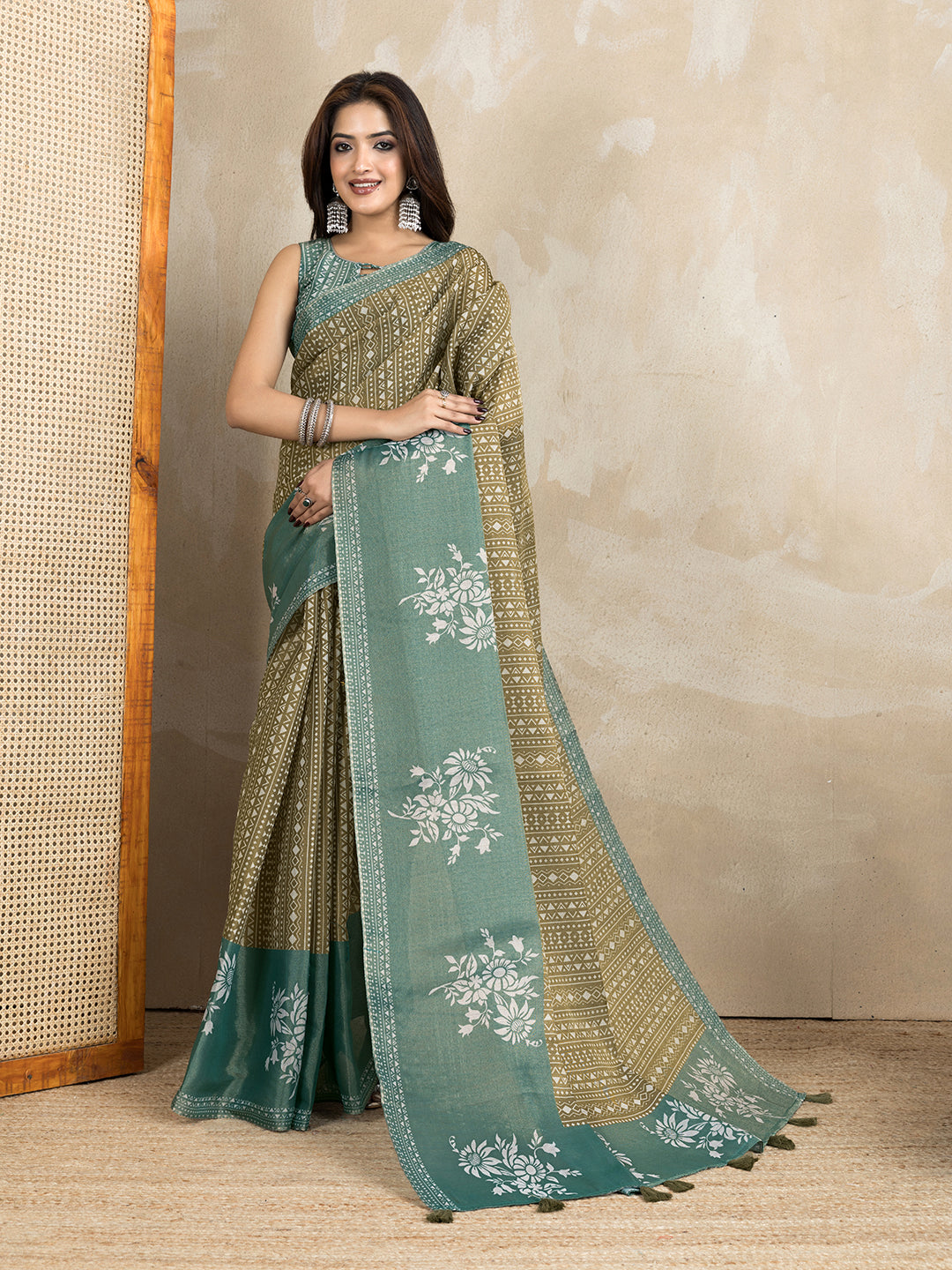 premium Design LInen Cotton Saree
