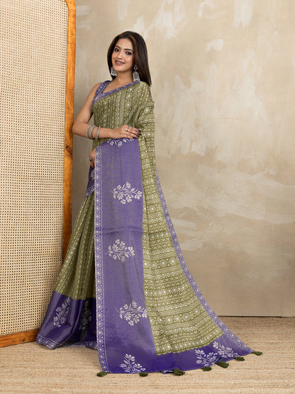 premium Design LInen Cotton Saree