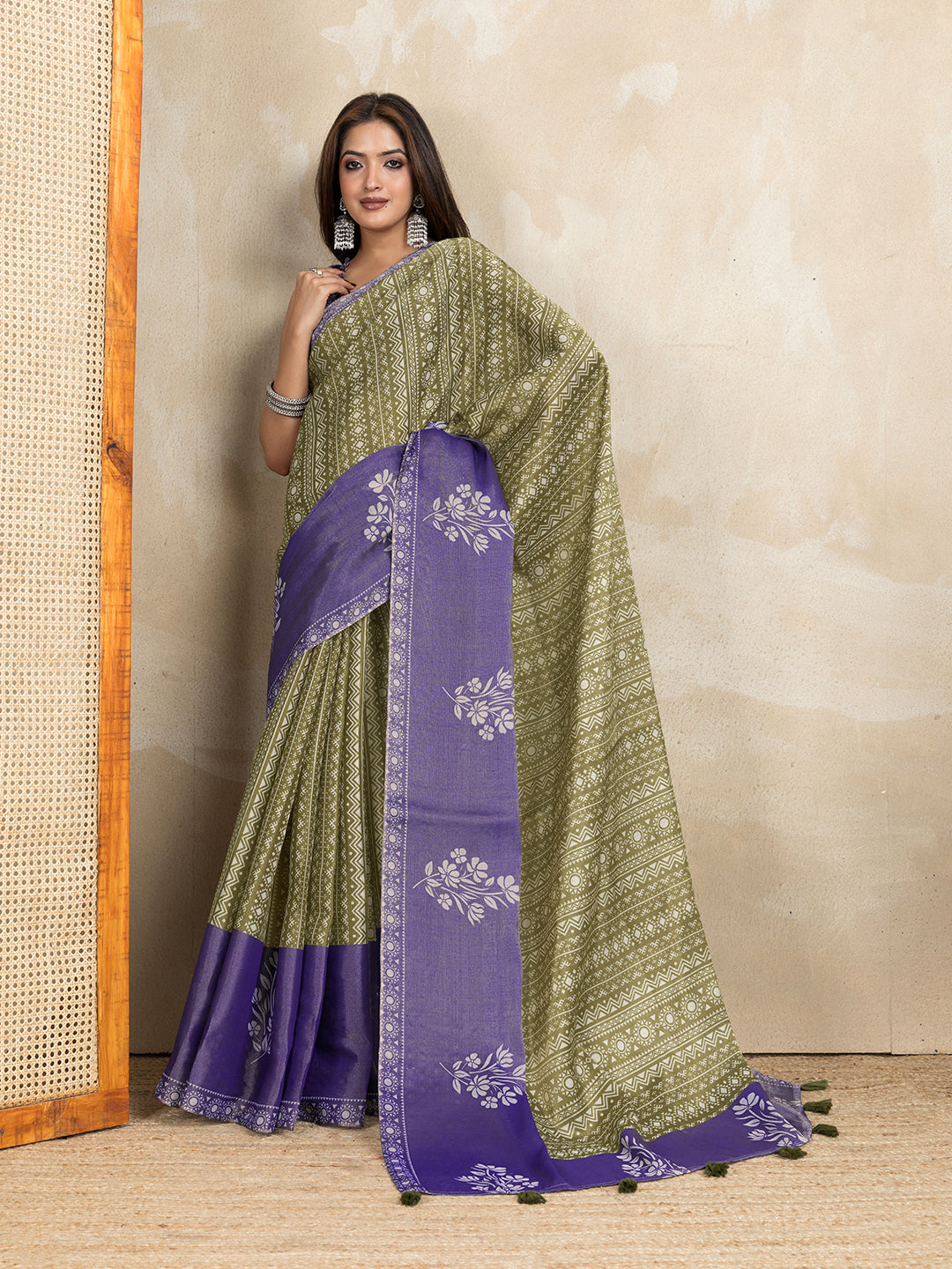 premium Design LInen Cotton Saree