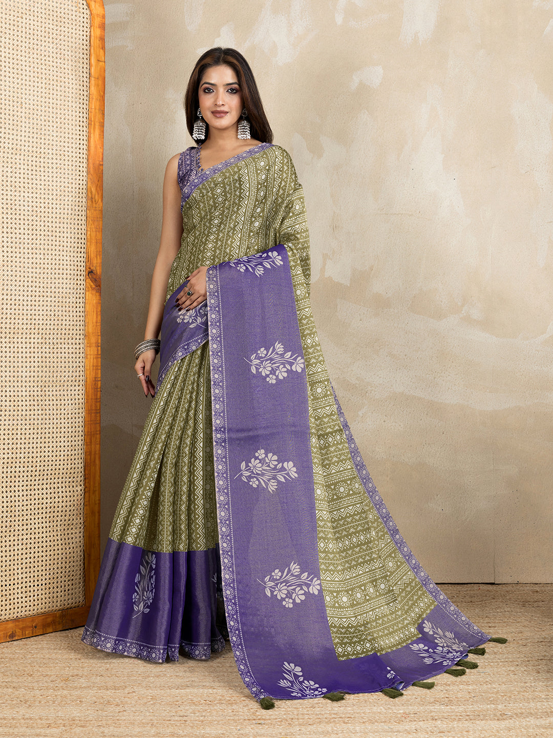 premium Design LInen Cotton Saree