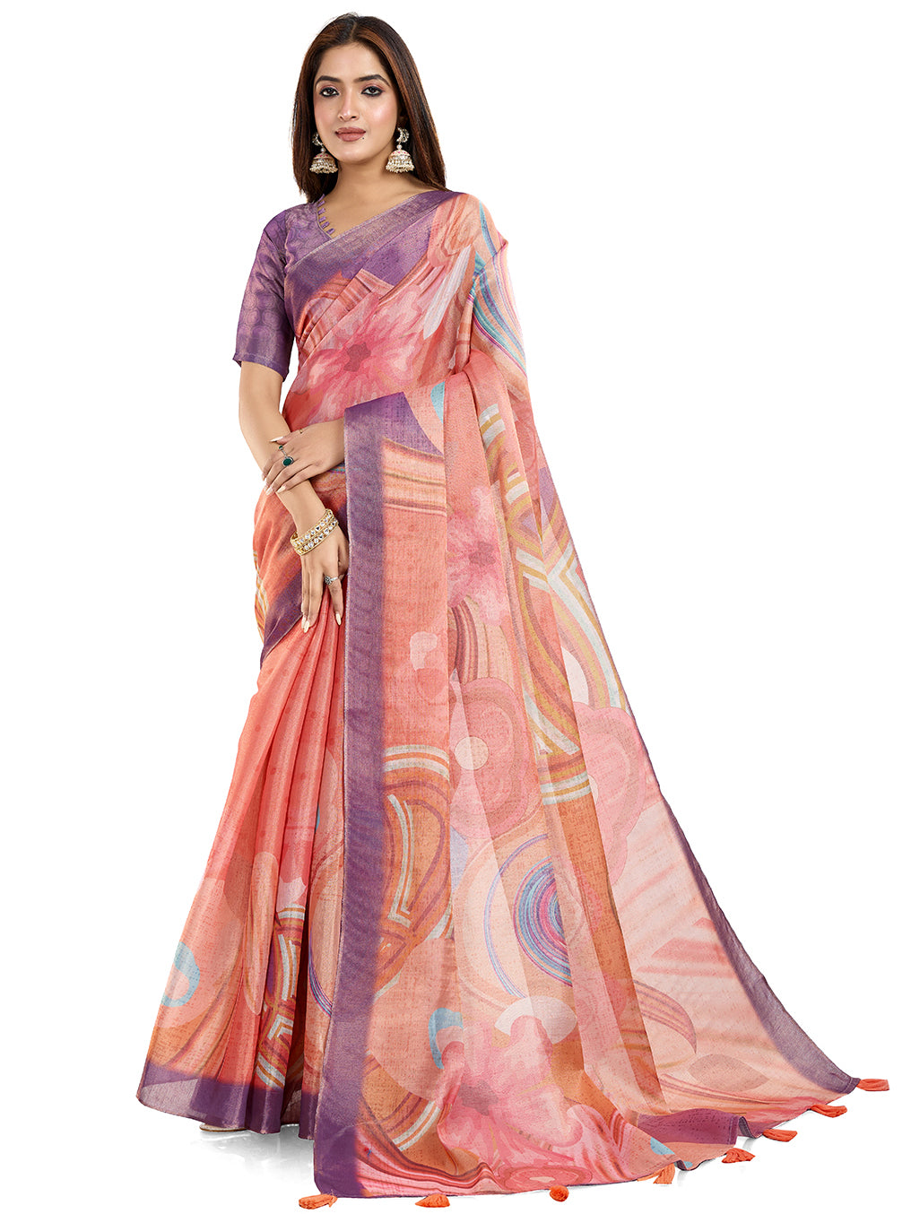 premium Design LInen Cotton Saree