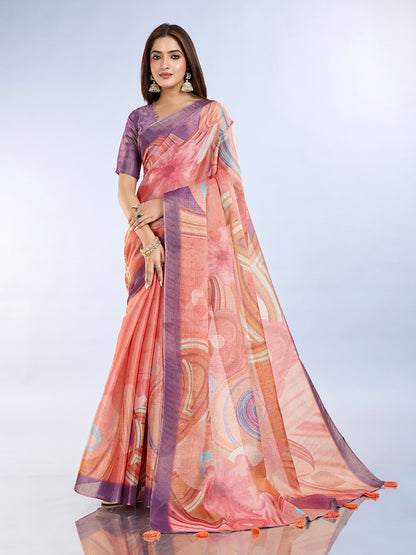 premium Design LInen Cotton Saree