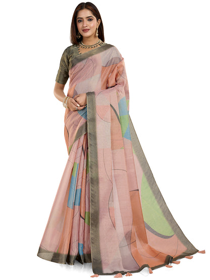 premium Design LInen Cotton Saree