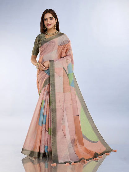 premium Design LInen Cotton Saree