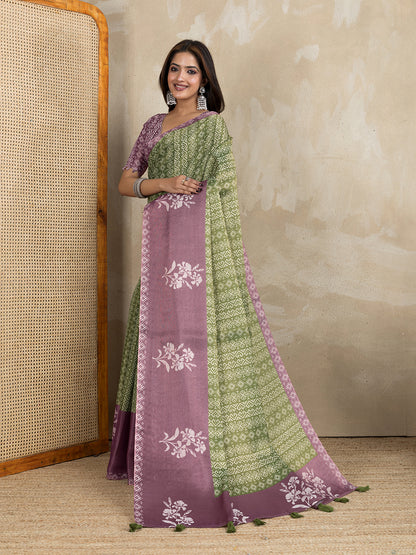 premium Design LInen Cotton Saree