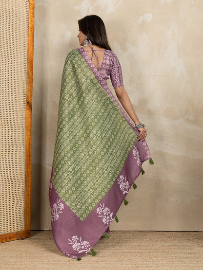 premium Design LInen Cotton Saree