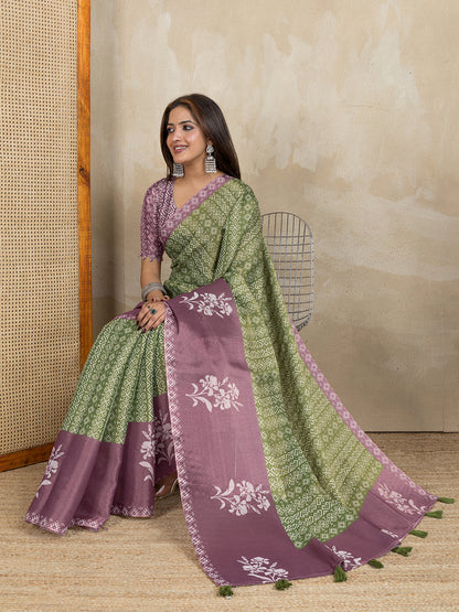 premium Design LInen Cotton Saree