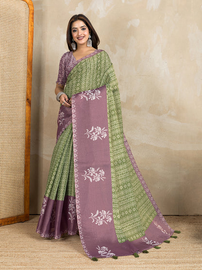 premium Design LInen Cotton Saree