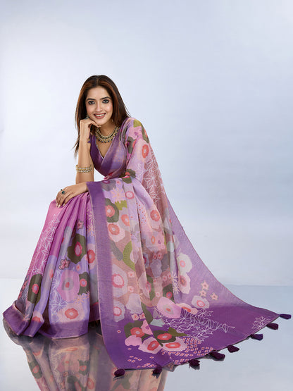 premium Design LInen Cotton Saree