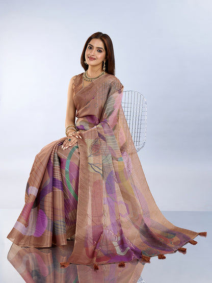 premium Design LInen Cotton Saree