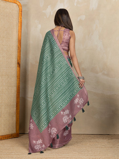 premium Design LInen Cotton Saree