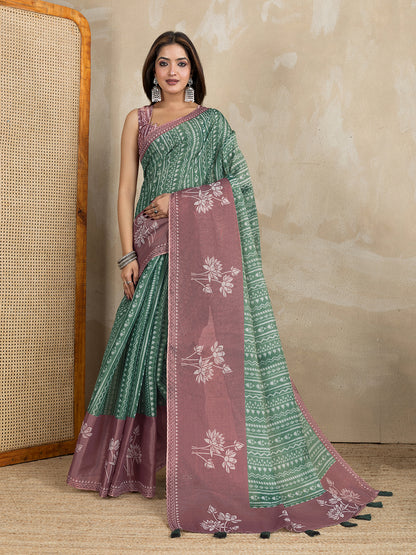premium Design LInen Cotton Saree
