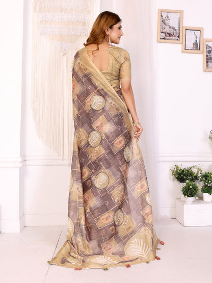 Primum Soft Cotton Leaf Design Saree